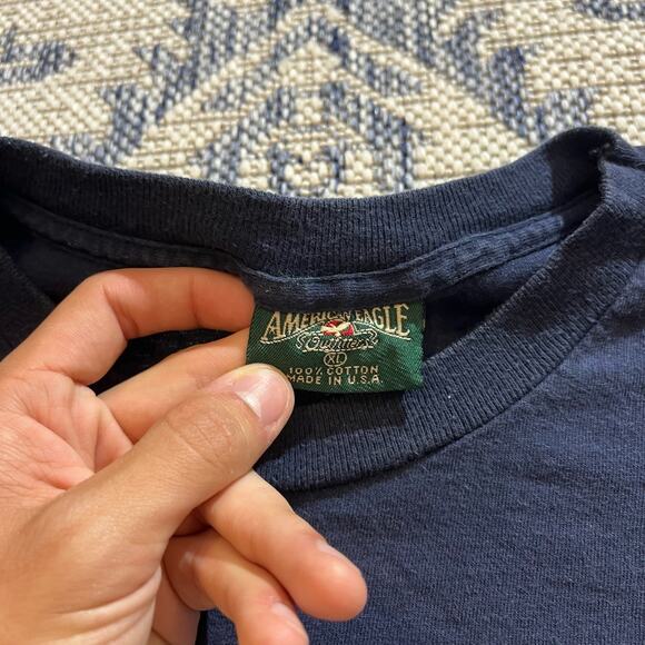 VTG 90's Grey Wolf Shirt "Disappearing Wildlife" Navy Single Stitch SZ XL - Picture 4 of 7